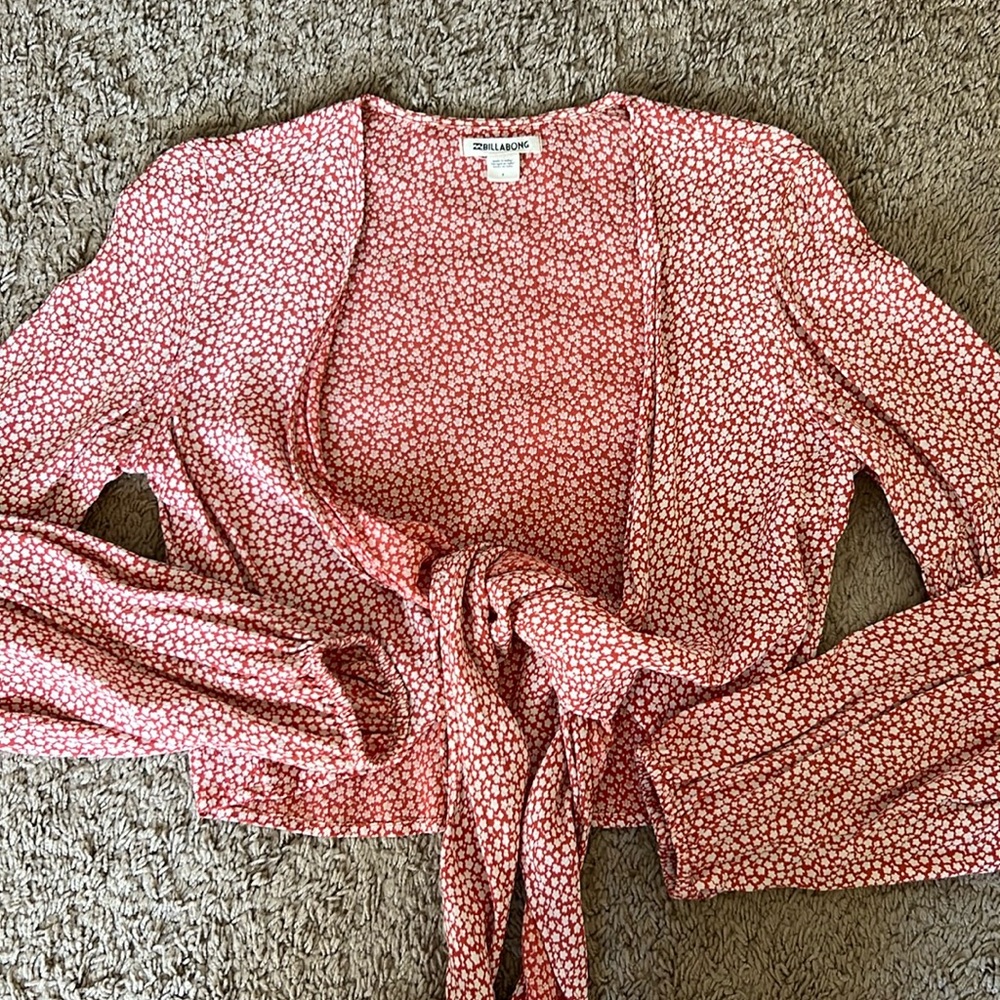 Billabong Floral Tie Front Blouse